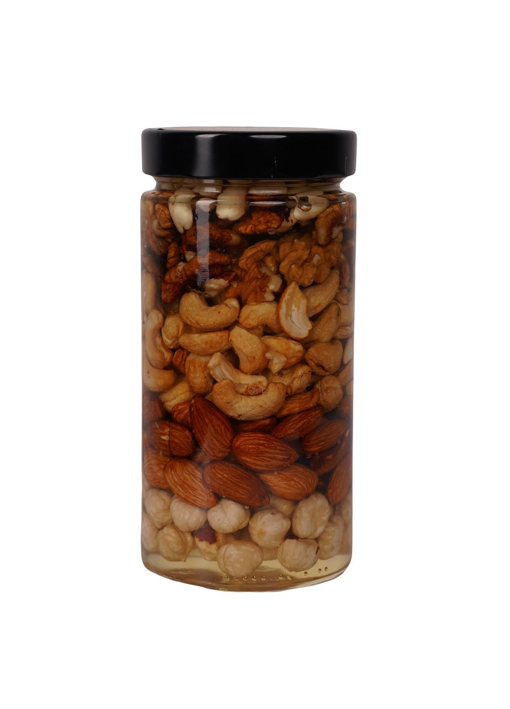 Мед акациевый с арахисом, грецким орехом, миндалем, фундуком и кешью Золотой Нектар в стекле 755 г Золотий Нектар (373675303)