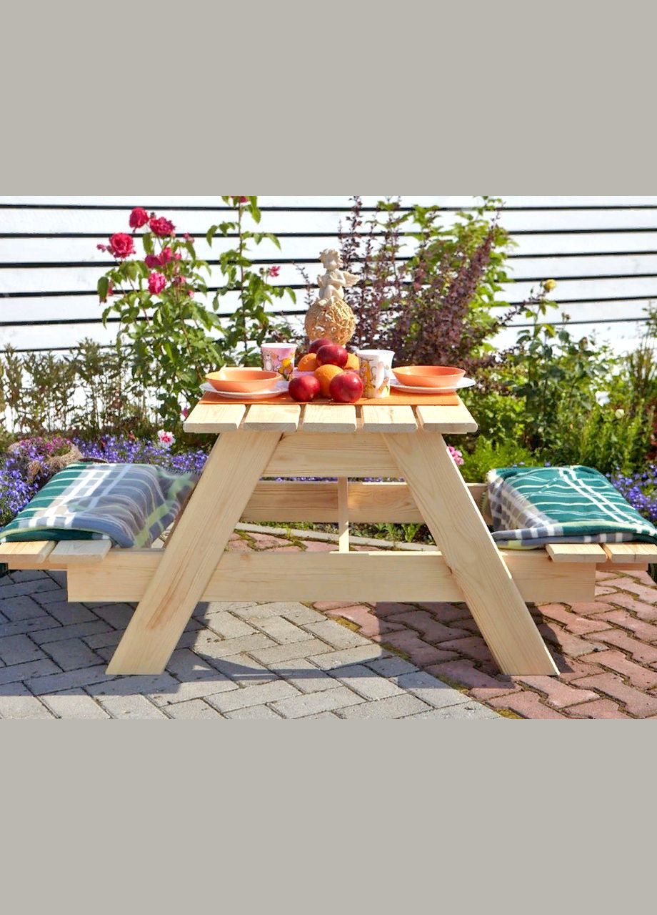 Детский садовый столик из дерева Россо бланже (СДД-000301) No Brand (328960734)