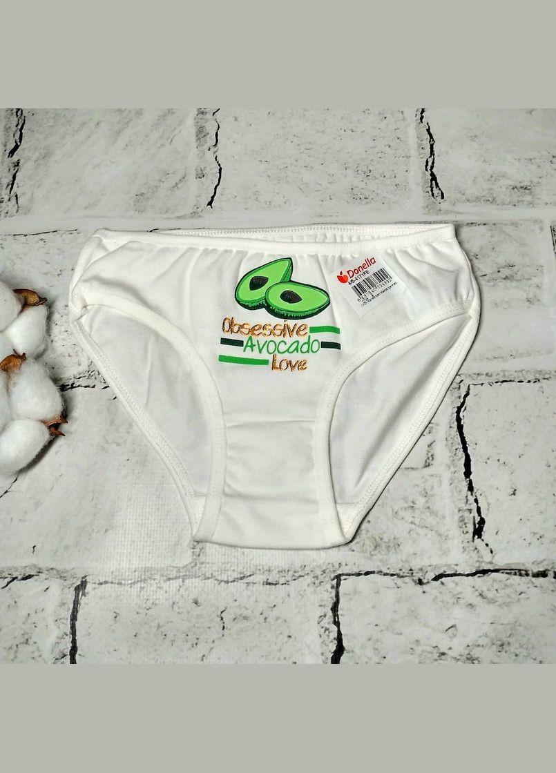 Трусики дитячі для дівчинки бавовняні труси дівчинці 110-116 см 4-5 років Авокадо Молочні Donella (327367780)