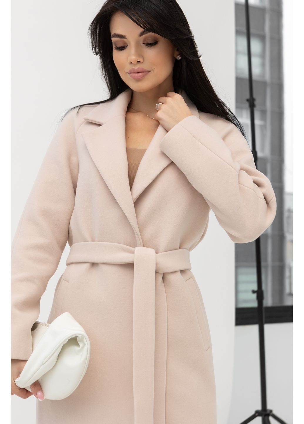 Молочне Пальто зимове C69 однобортне CHICLY