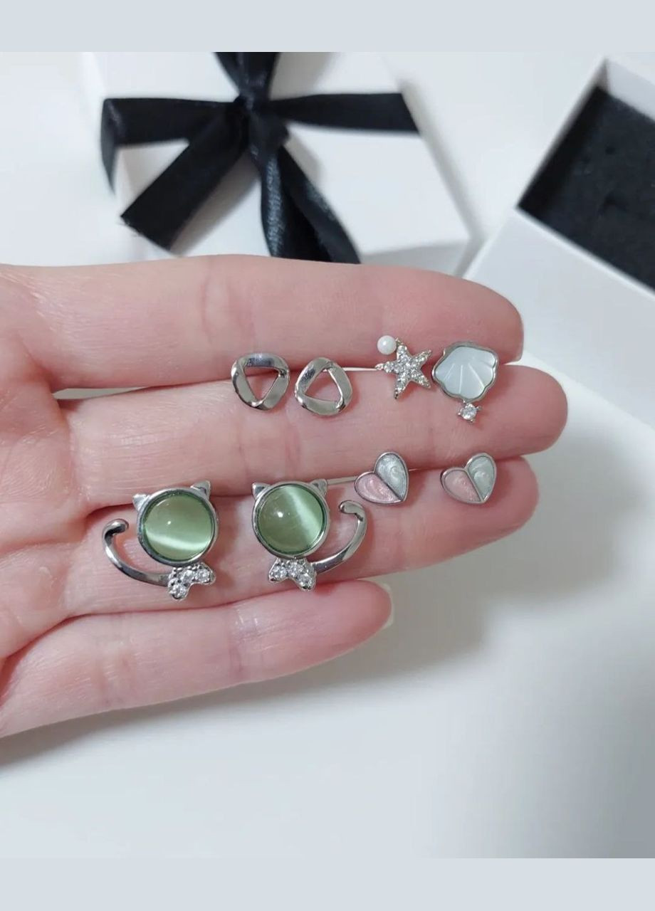 Набор из 4-х пар сережек MK1303 медицинское серебро DeKolie (339067206)