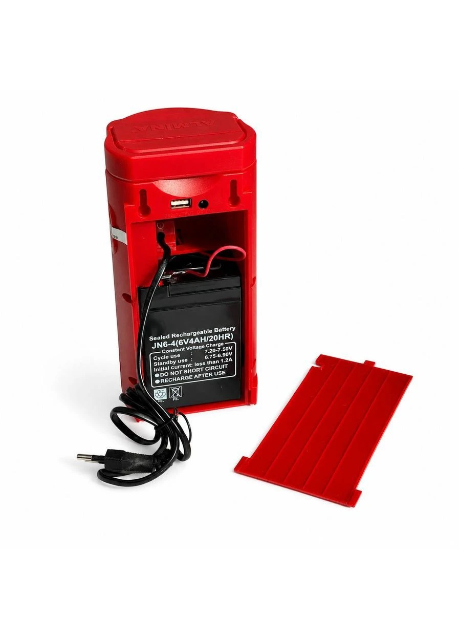 Акумуляторний LED-ліхтар з 24 світлодіодами та USB-виходом Червоний (M1158) Almina (404063313)