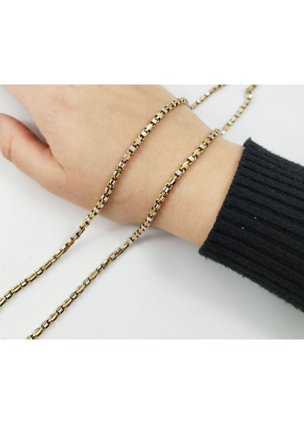 Ланцюг золотий із білого і жовтого золота 585 проби 55 см "Якір" 11672586 Shatlen Ланцюжок (369149679)