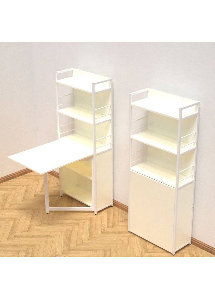 Стол книга с этажеркой Практик 2 1555x640x990 металл ДСП Белое 16 мм (FRD-104632) Ferrum-decor (360644824)