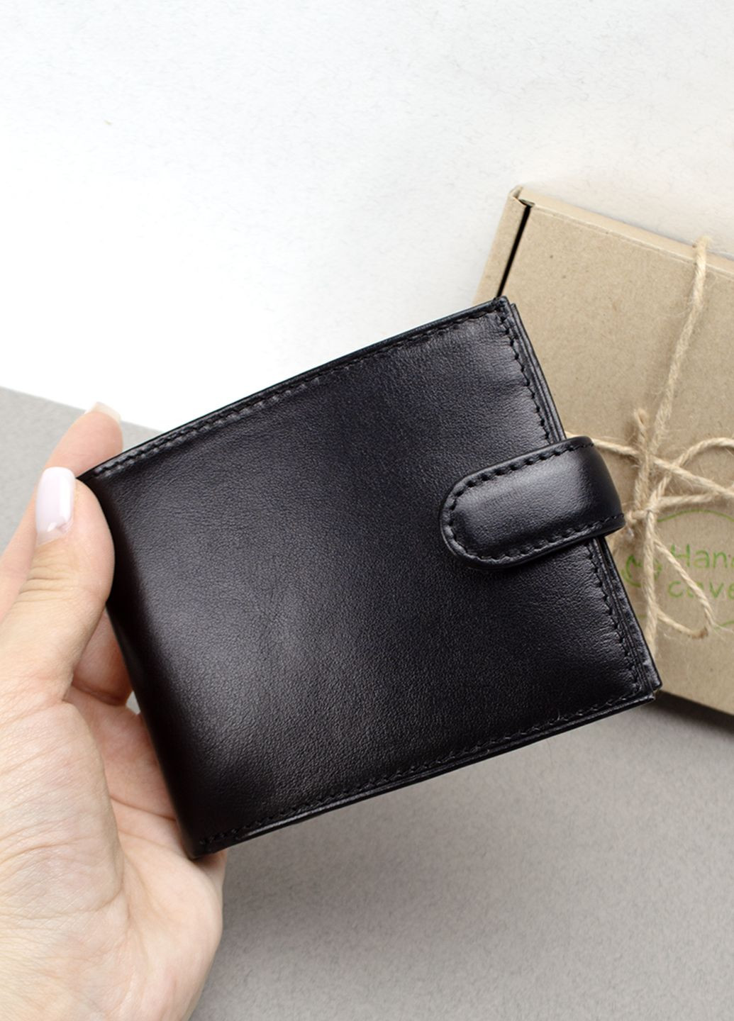 Гаманець чоловічий шкіряний на тонкий 7710 чорний HandyCover (315072071)