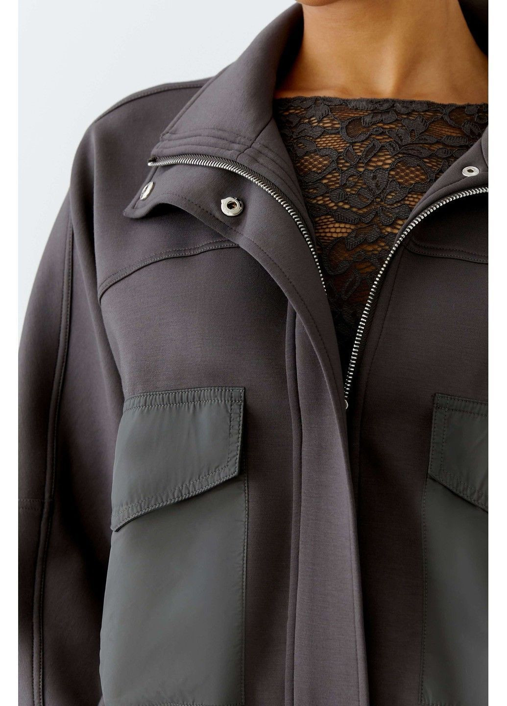 Коричневая демисезонная женская демисезонная куртка коричневый Oui