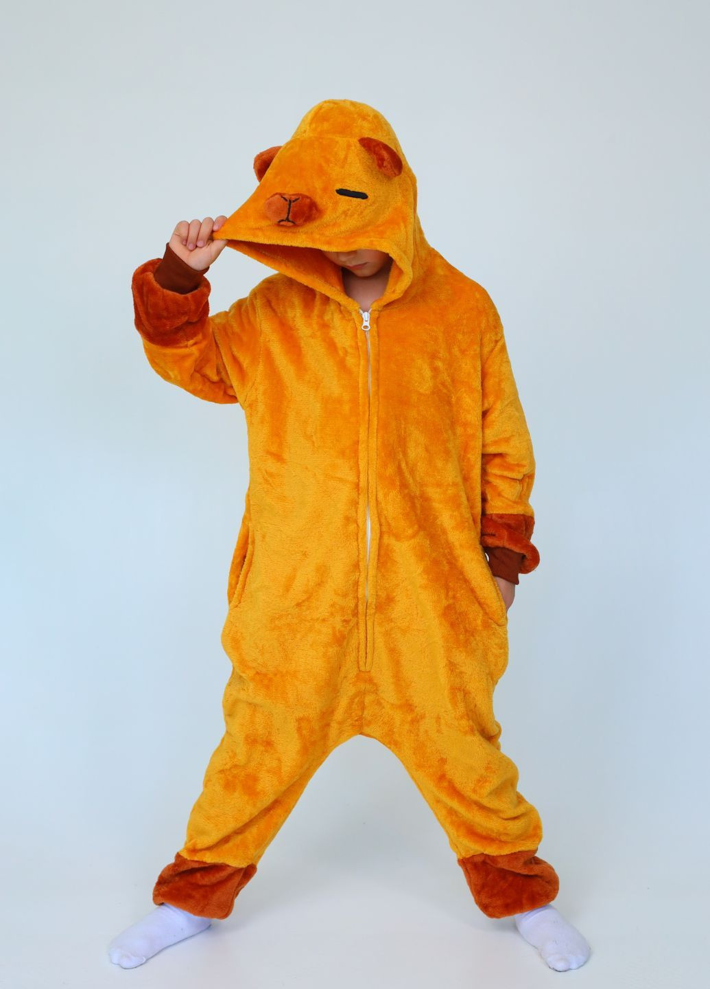 Кигуруми Капибара детское с капюшоном молнией и карманами My Kigu (364663226)