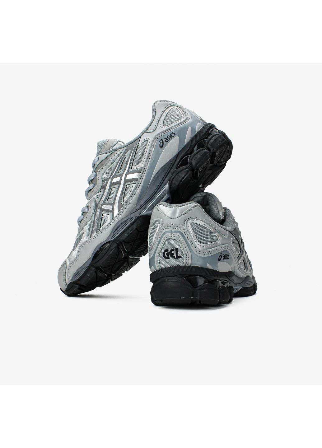 Серые демисезонные кроссовки мужские и женские asics gel-nyc grey black | асикс гель-нюк серые No Brand