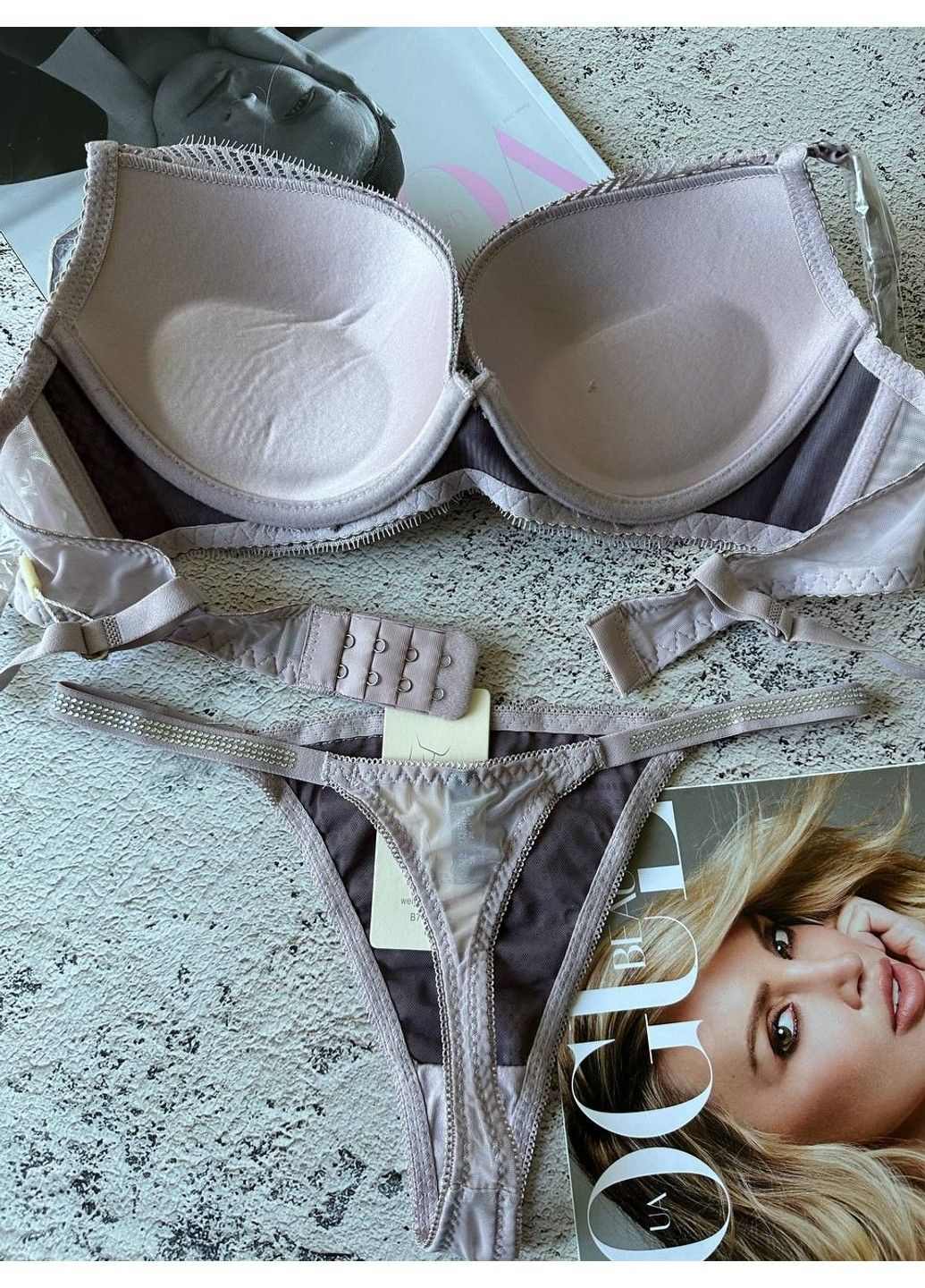 Пудровий жіноча нижня білизна комплект пудра Weiyesi