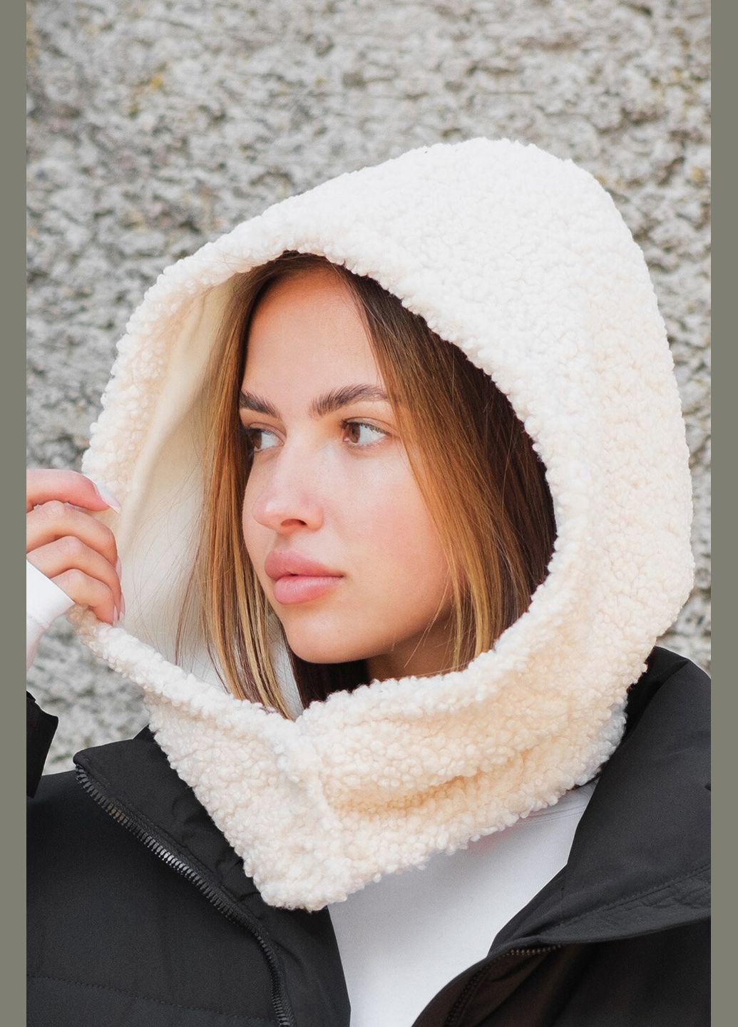 Жіноча тепла шапка капор на флісі Bonnet Without (311512312)