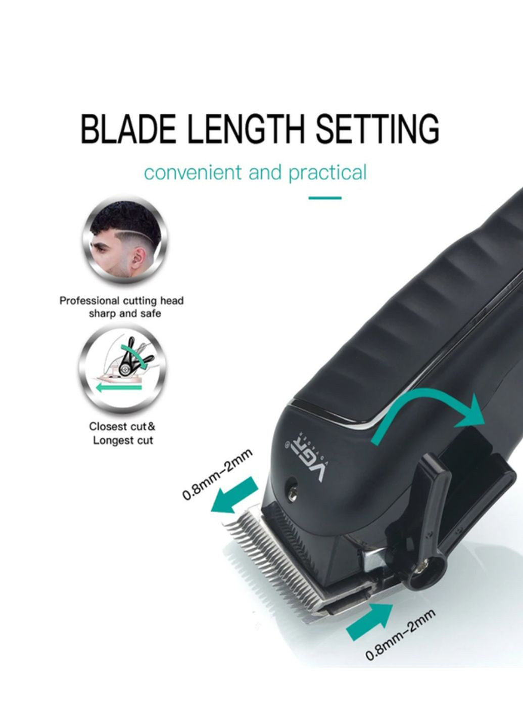 Профессиональная аккумуляторная машинка для стрижки LCD-683V беспроводная с дисплеем и насадками VGR (324219122)