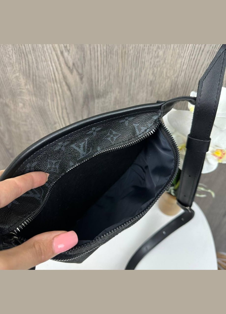 Жіноча сумочка бананка на груди стиль Луї Вітон, сумка крос-боді слінг Чорна No Brand (334730890)