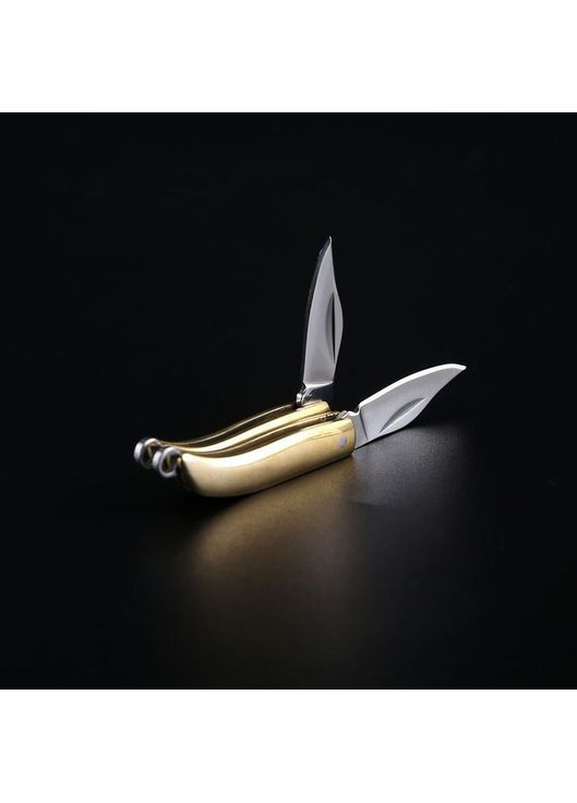Стильный многофункциональный брелок - сложный туристический мини-нож брелок “Gold Classic” No Brand (367038424)
