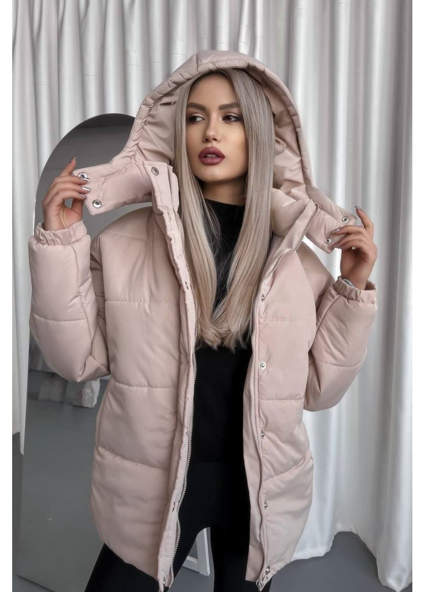 Бежевый демисезонный Пуховик No Brand