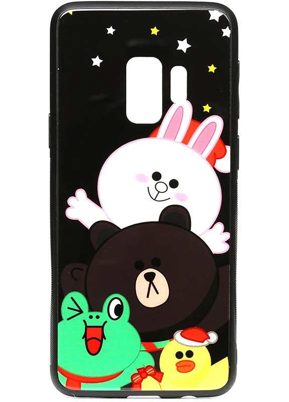 Чехолнакладка Cartoon Print Glass Case Samsung Galaxy S9 Line friends all about Toto (301780037)