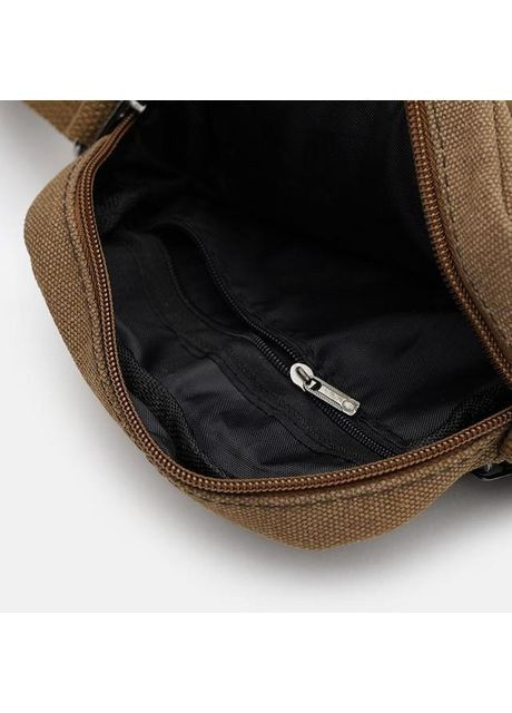 Спортивная сумка планшет через плечо мужская текстильная для телефона и для документов маленькая Коричневый 37945 Monsen (355245354)