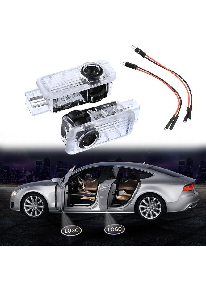 Штатна підсвітка дверей логотипом Audi з кільцями, скло No Brand (366559957)