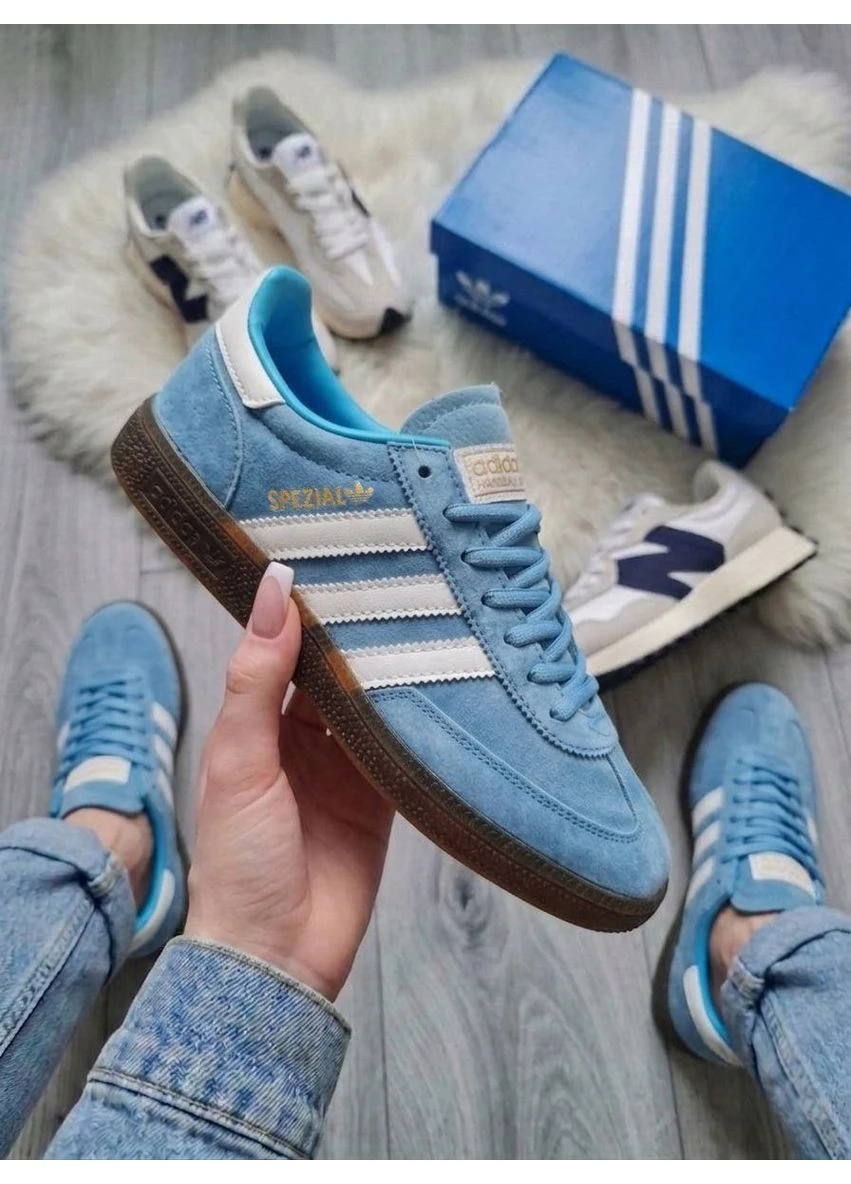 Синій кросівки чоловічі adidas handball spezial light blue адідас спеціал сині демісезон No Brand