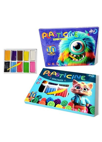 Пластилін, 10 кольорів, 200г, зі стеком Home (351346745)