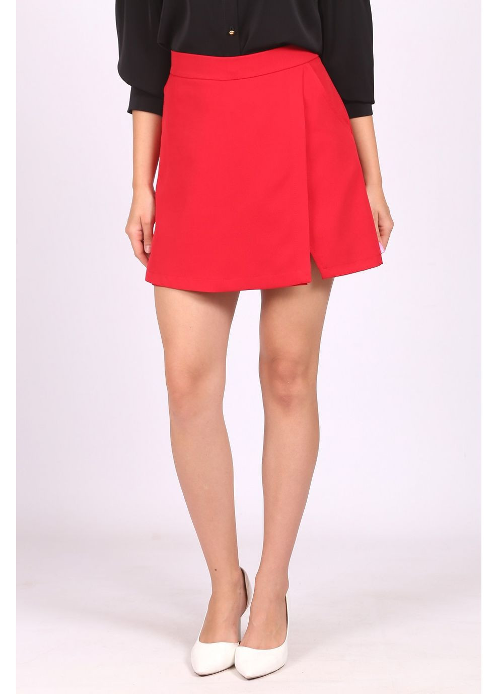 Шорти юбка жіночі 010 креп червоні Актуаль (364831470)