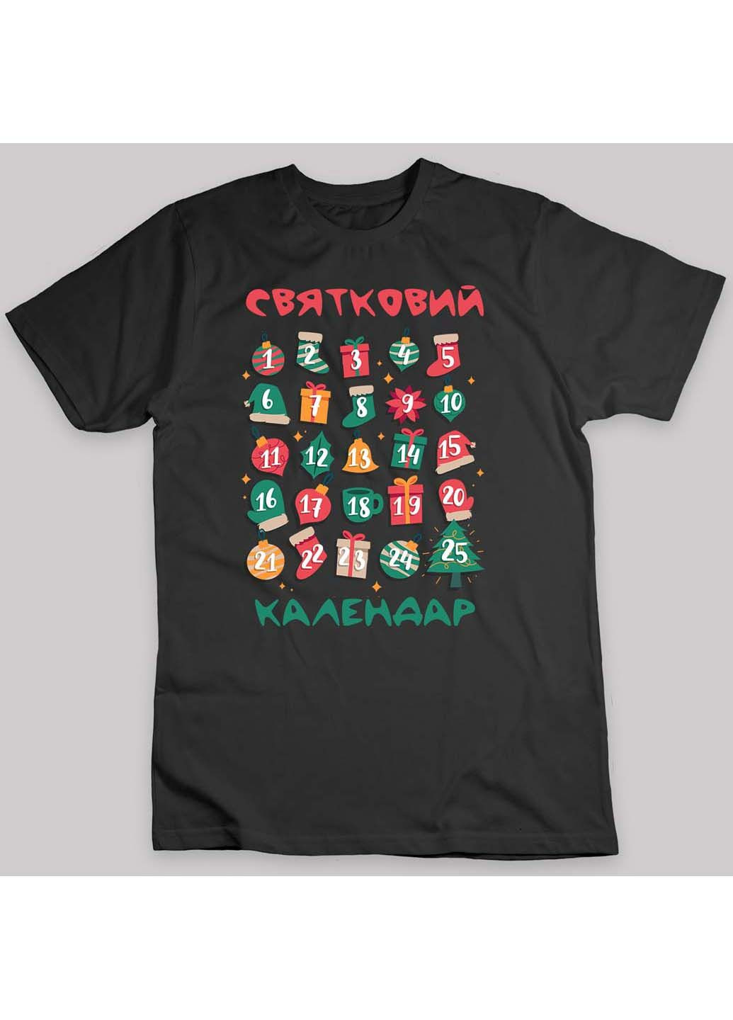 Черная футболка праздничный календарь Кавун