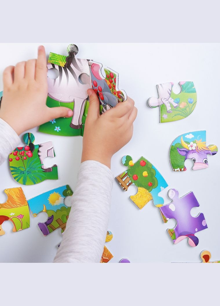 Пазлы на магните Мои первые игры Корова и теленок, 12 элементов () Vladi toys VT3205-74 (328398640)