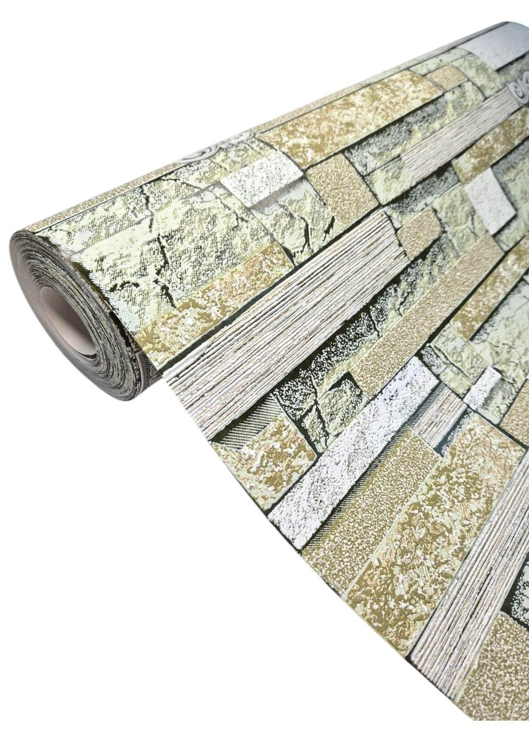 Шпалери вінілові 10.05 × 0.53 м Слов’янські шпалери 9408-04, зелені для спальні, вітальні, коридору, кухні Слов'янські шпалери (340275330)