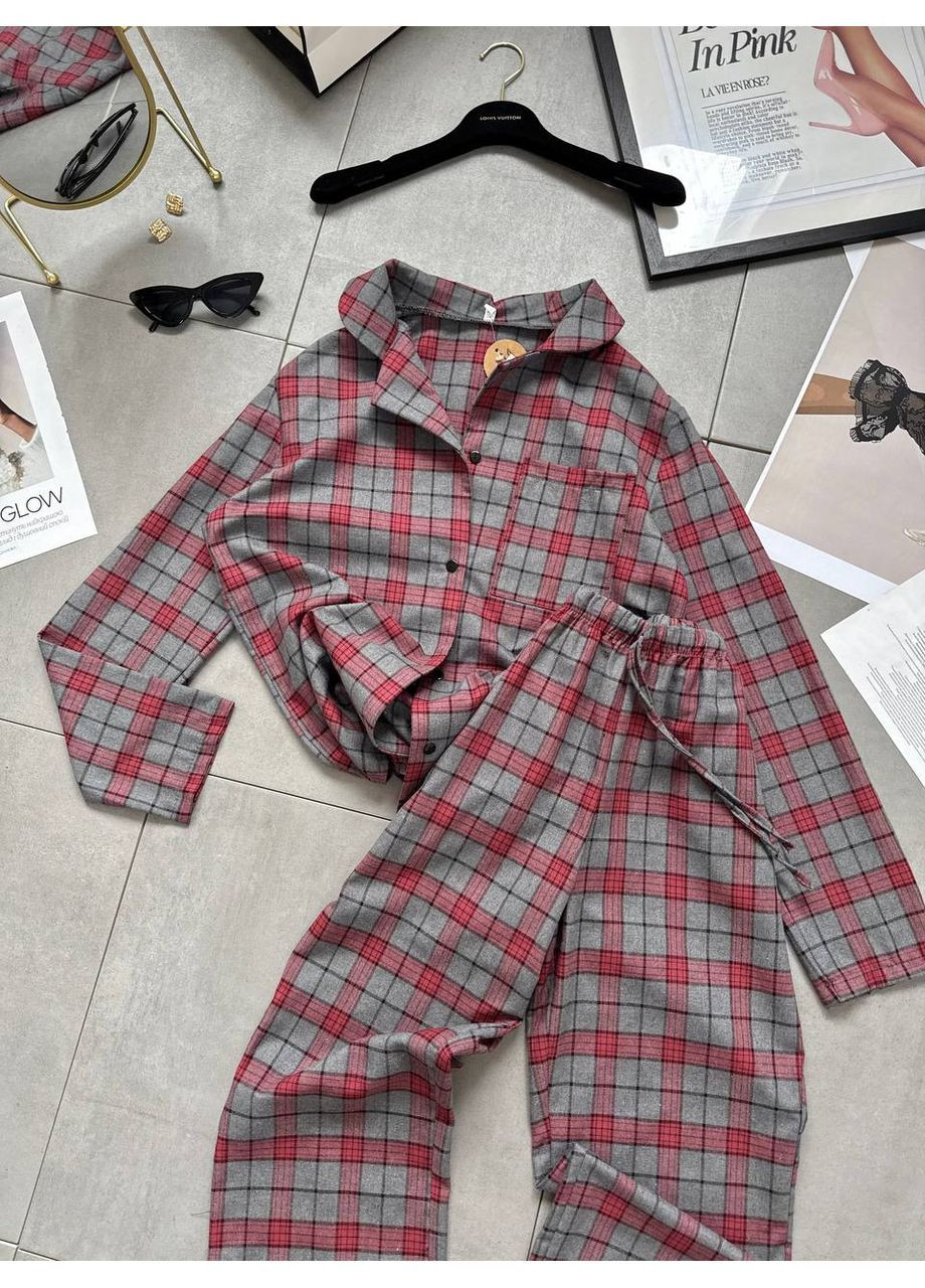 Бордова всесезон жіноча піжама з сорочкою та штанами сорочка + брюки Avanti