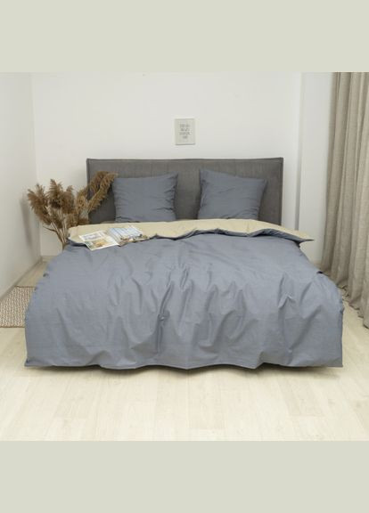 Постільна білизна Isleep ранфорс із простирадлом на гумці (160*200) - 24335 двоспальна Viluta (331289817)