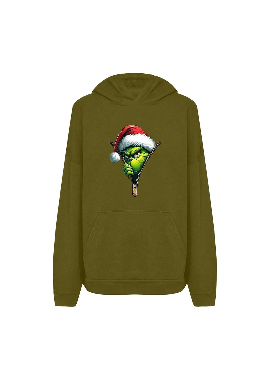 Новогоднее худи с принтом "Прячусь от Санты". Гринч (10027336943) ТiШОТКА (368570786)