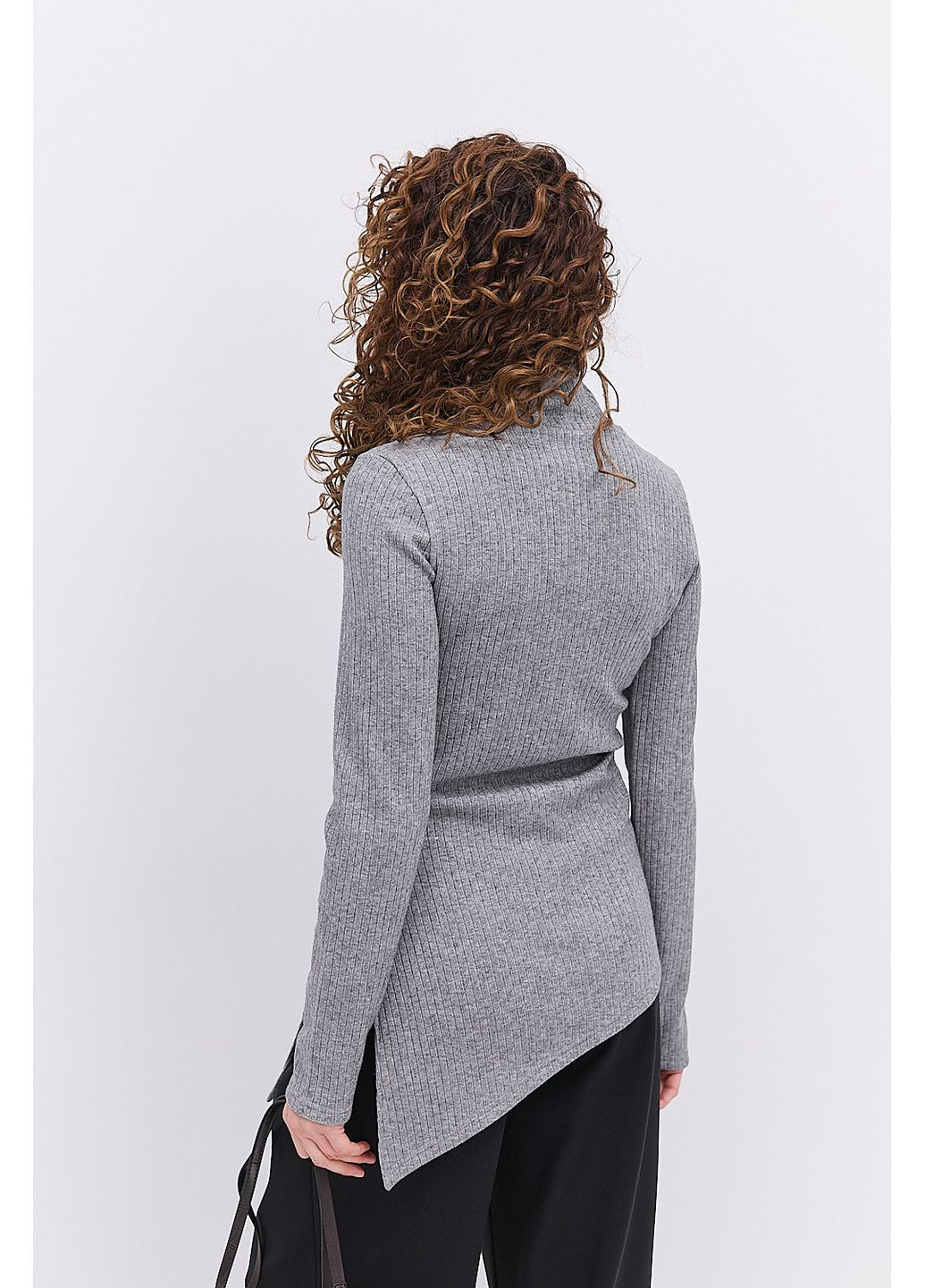 Женская трикотажная кофта в рубчике с асимметричным низом Arjen (365564653)