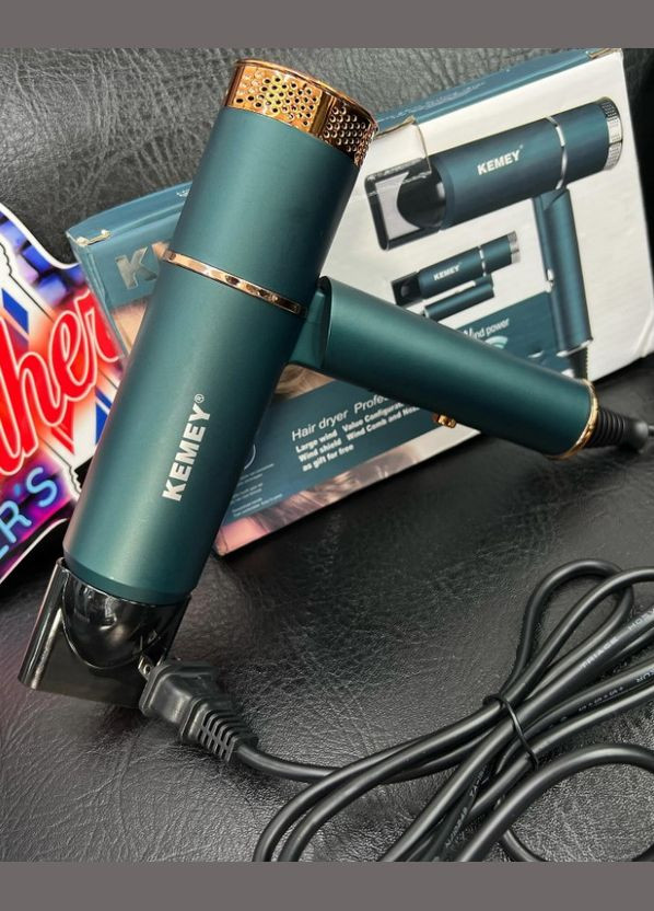 Фен для волос Kemey CFJ-KM-8225 домашний 3000 Вт 2 режима зелёный (2390000004) No Brand (340252207)