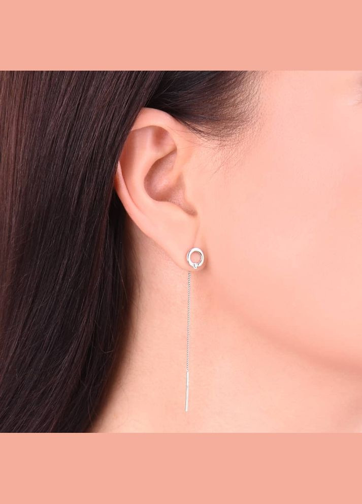 Серебряные серьги-протяжки (40050) IRIJ (331016766)