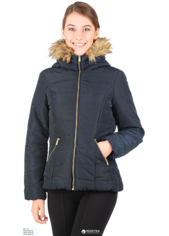 Темно-синий зимний Пуховик аляска H&M