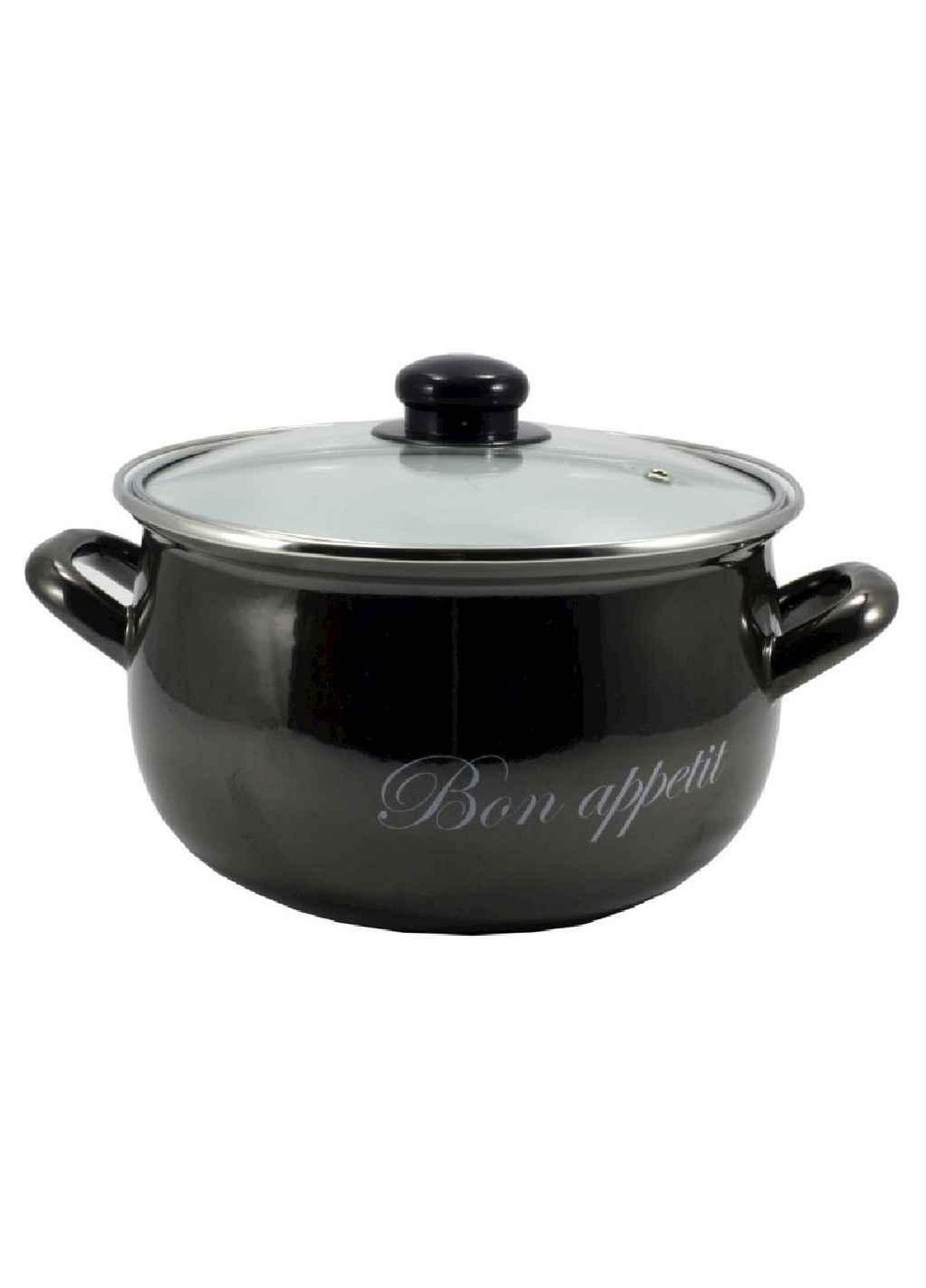 Кастрюля глубокая 5,7л d=24 Bon appetit черный (Т)2234A 00079448 ТМ Interos (304644832)