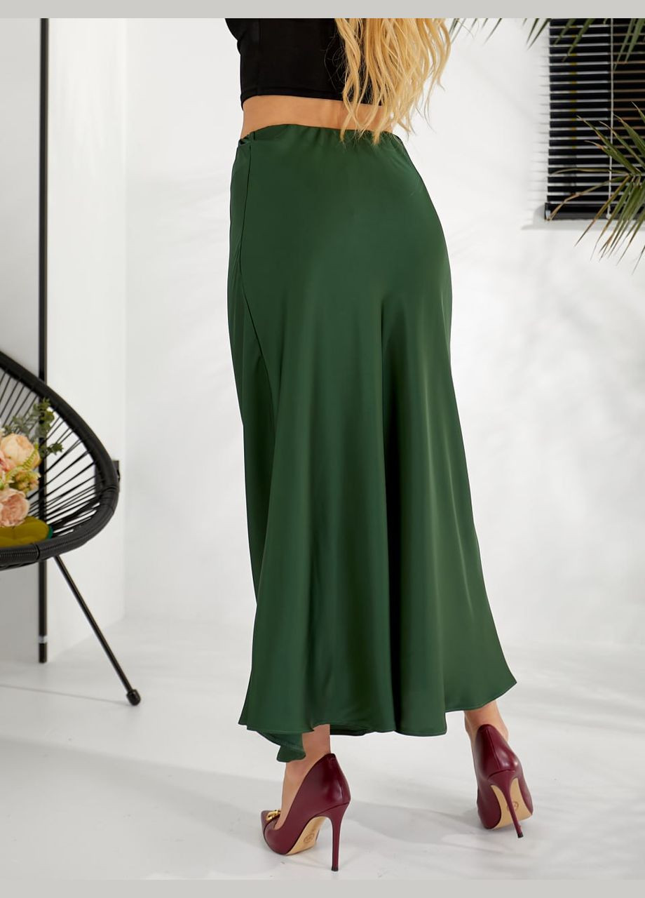 Зеленая шелковая юбка Fashion