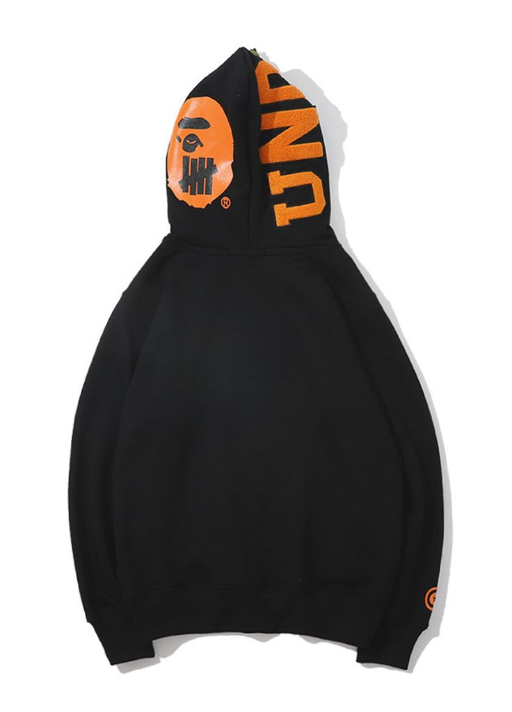 Толстовка чорна Bape A Bathing Ape Shark Black Full Zip Hoodie Mens (356677826)