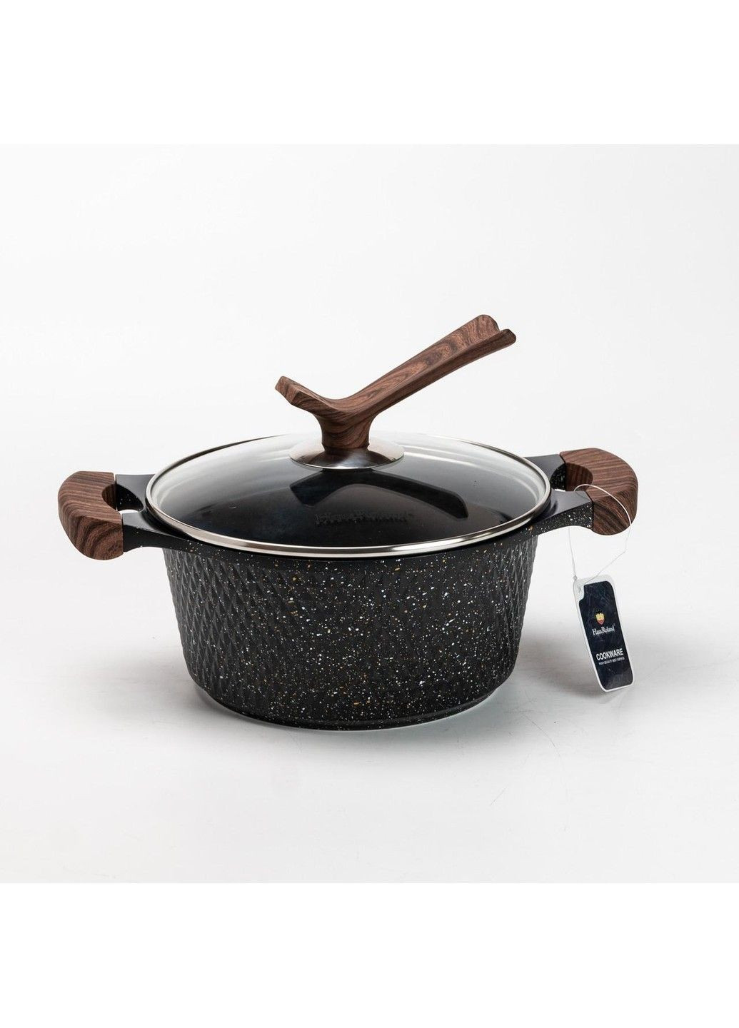 Набор кастрюль 12/8/5.4/3.1 л с антипригарным покрытием со сковородой со стеклянной крышкой Haus Roland (340907771)