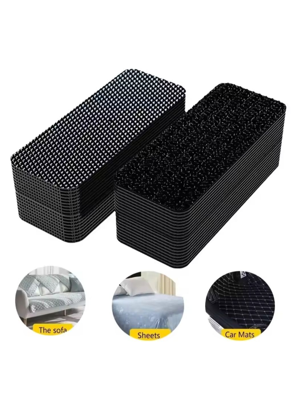 Липучка двостороння прямокутна на клейкій основі 16×70 мм Чорні No Brand (358205216)