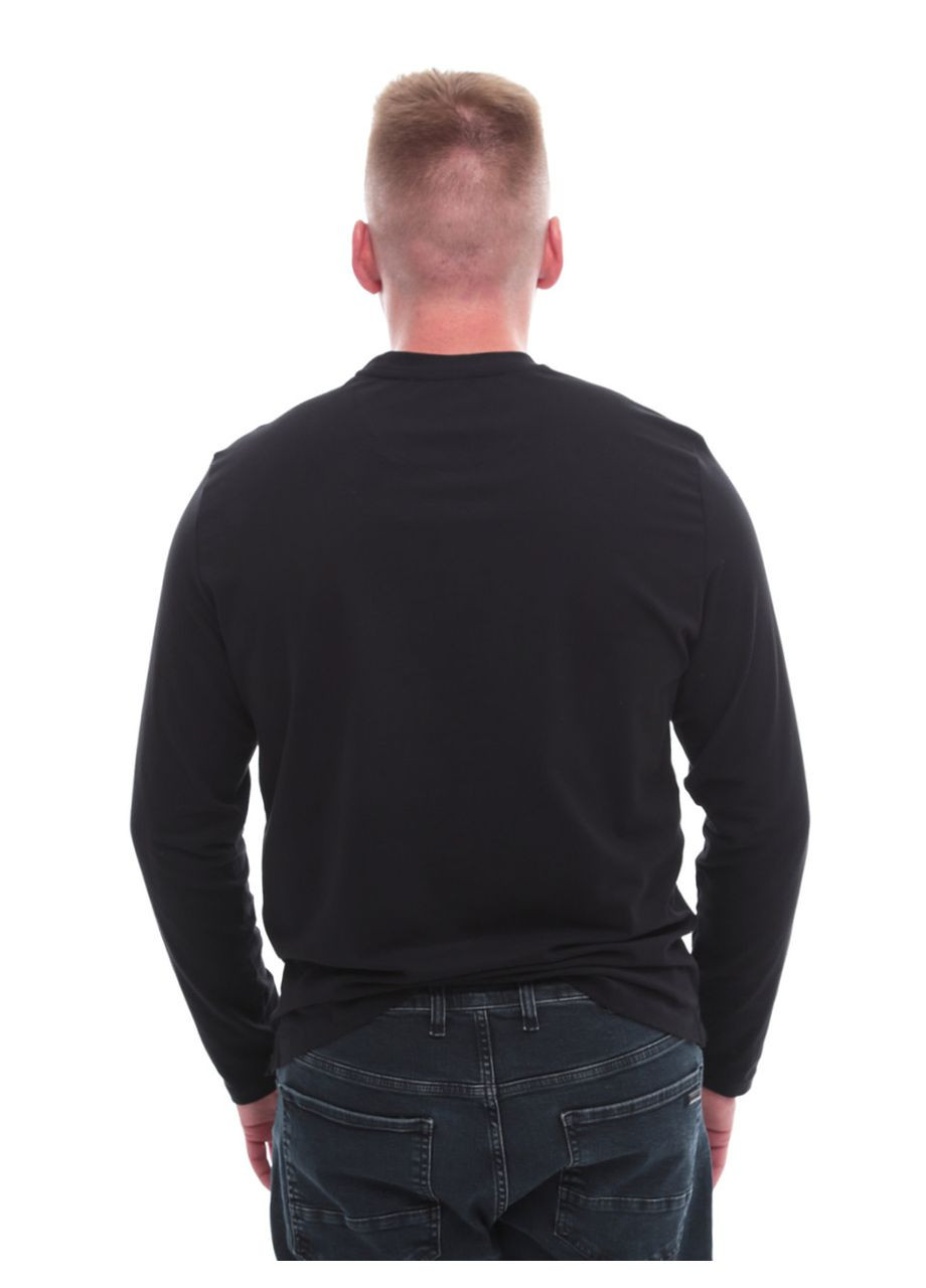 Черный демисезонный повседневный лонгслив Jean Piere однотонный