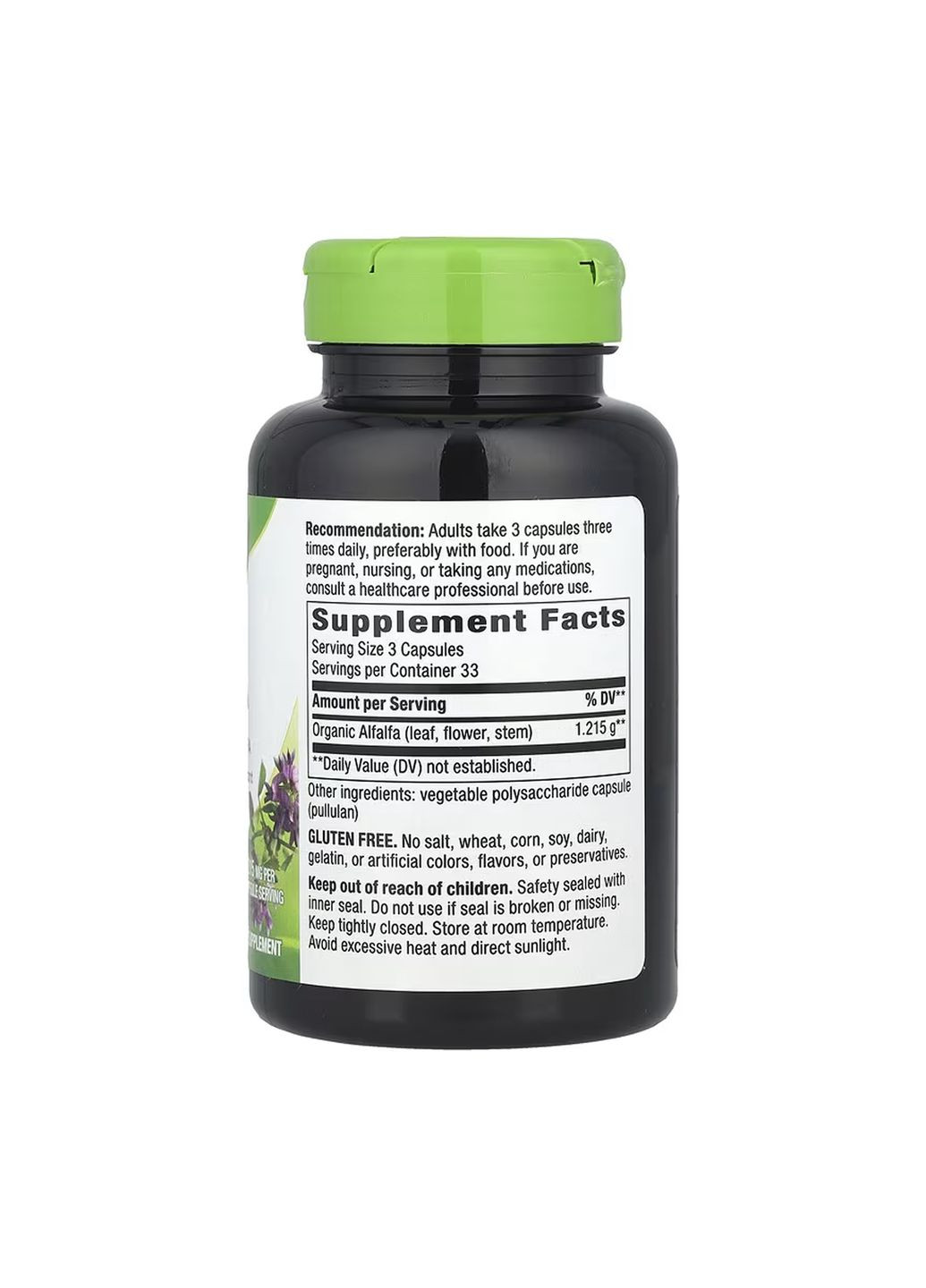 Биологически активная добавка для здоровья печени Люцерна 100 капсул Веганская органическая Nature's Way (367958263)