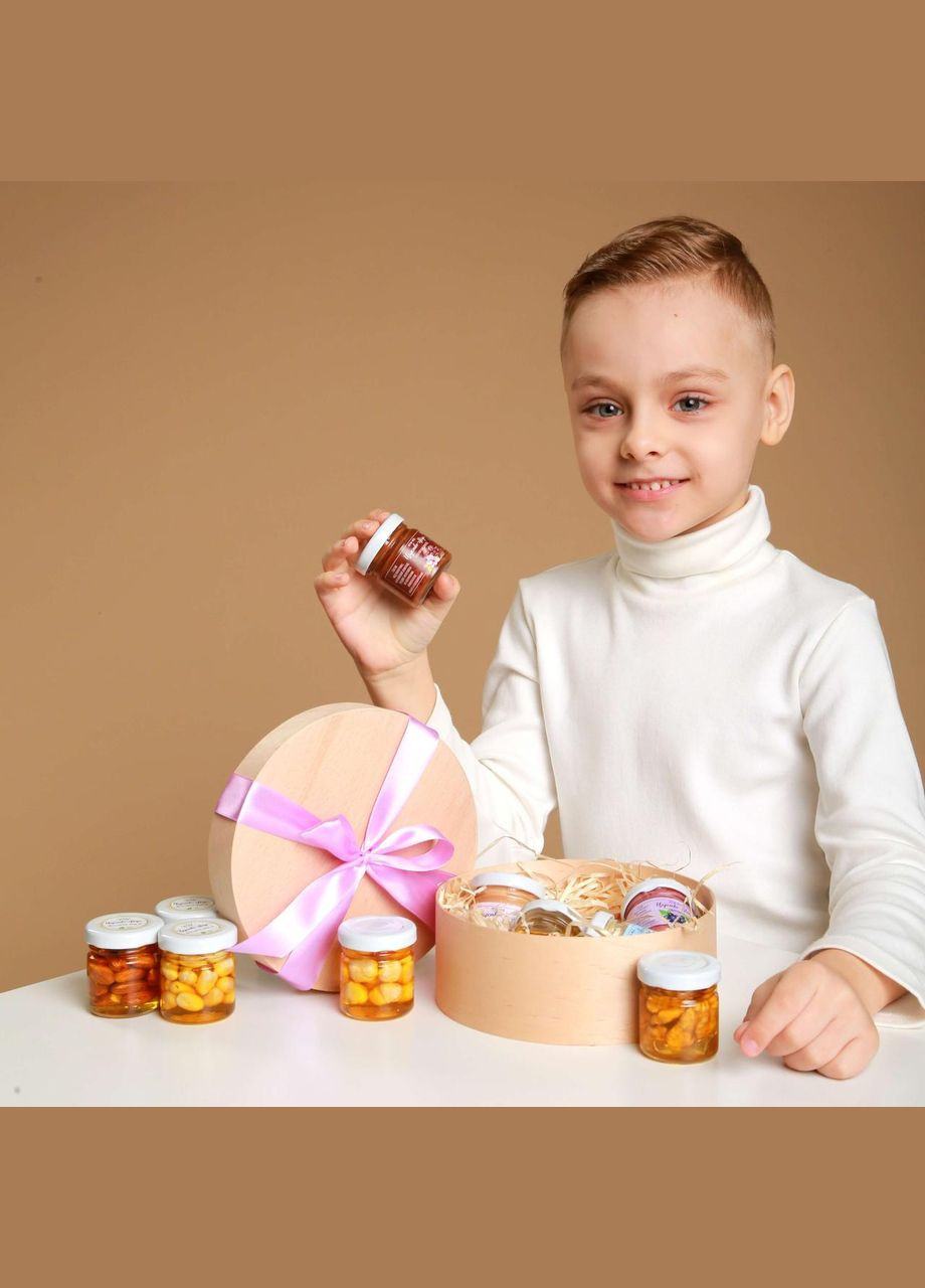 Подарочный набор в шпоновой коробочке с 5 шт по 50 г орехами в меду №7 Царство Меду (330027834)