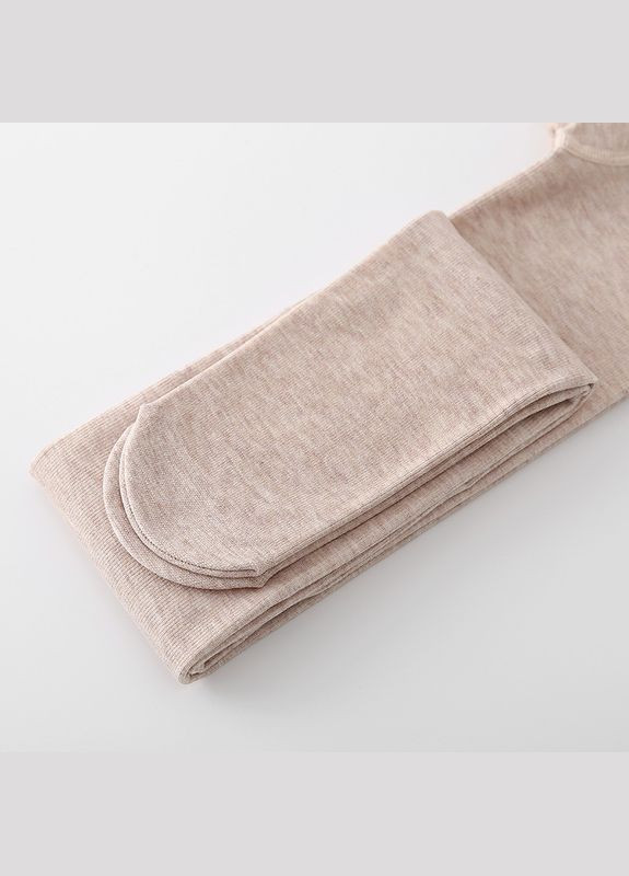 Колготки бавовняні на флісі в рубчик 1200D бежеві No Brand (314862683)