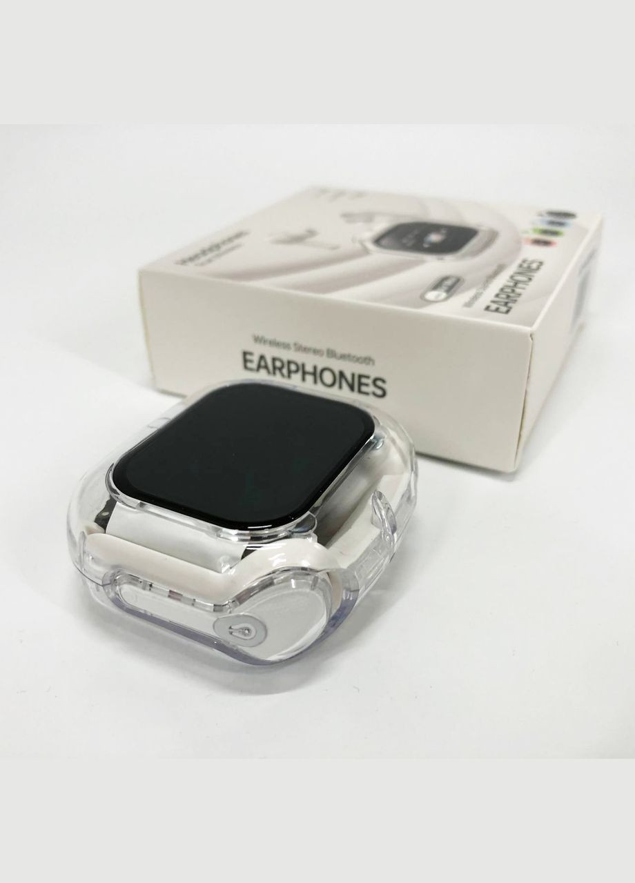 Бездротові вакуумні навушники TWS Air Max з дисплеєм LED Bluetooth 5.4 з кейсом білий No Brand (329058954)