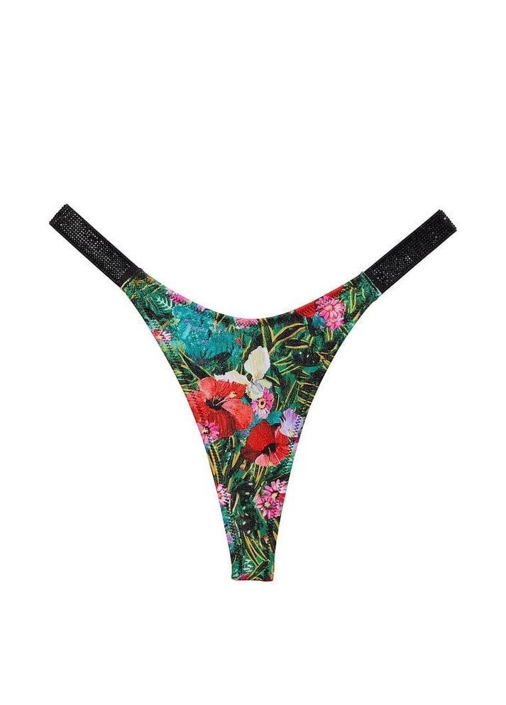 Комбінований демісезонний купальник роздільний жіночий shine strap triangle bikini зі стразами l квітковий Victoria's Secret