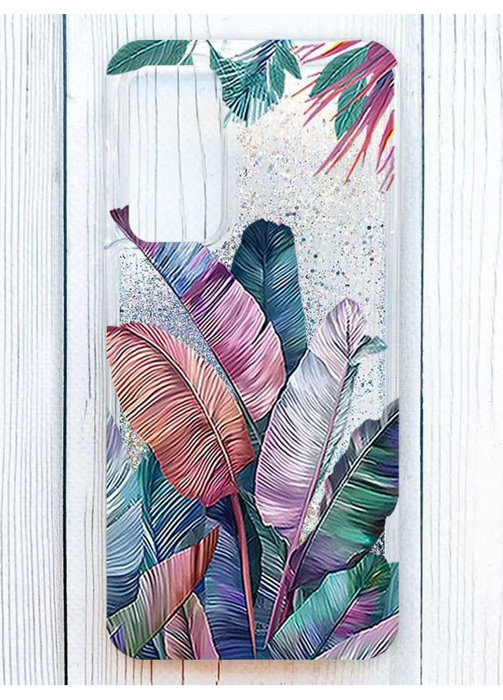 Чохол з плаваючими срібними блискітками на Samsung Galaxy S24 FE Тропіки (принт 372) Creative (363967273)