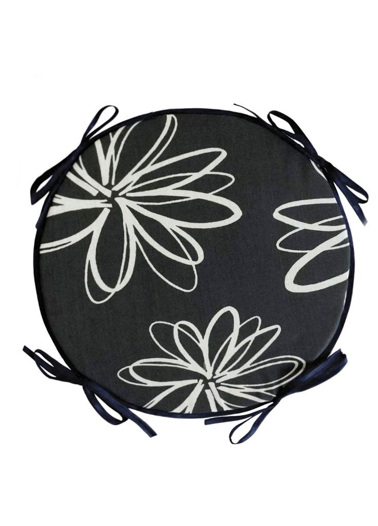 Подушка для табурета Ø 33х2 см черный с принтом No Brand (324832841)