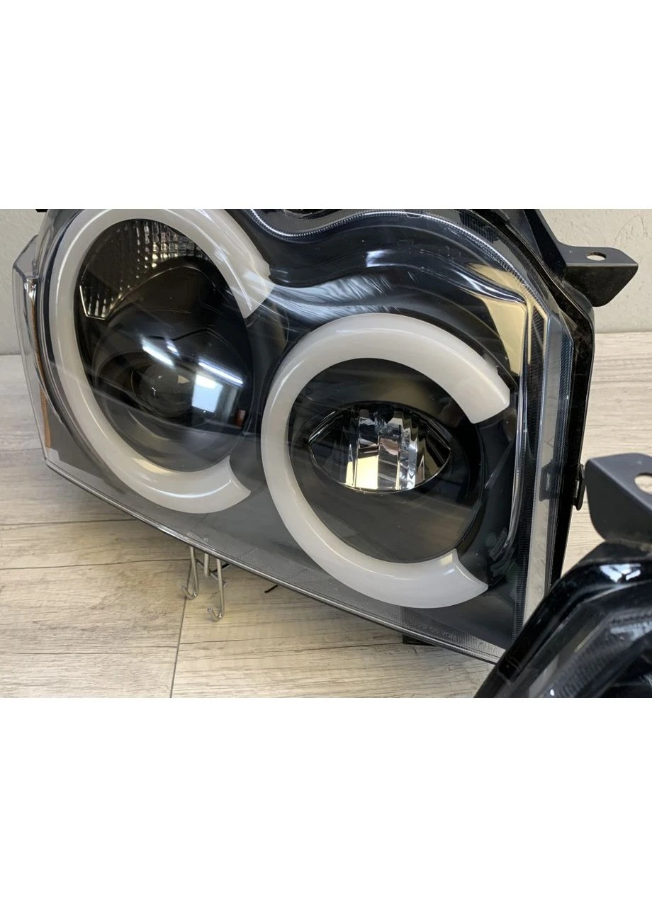 Передние фары Jeep Grand Cherokee WK (2005-2008) тюнинговые черные Tube Light (ЦЕНА ЗА ПАРУ) Tuning-Tec Grand Grand-Cherokee (398175217)