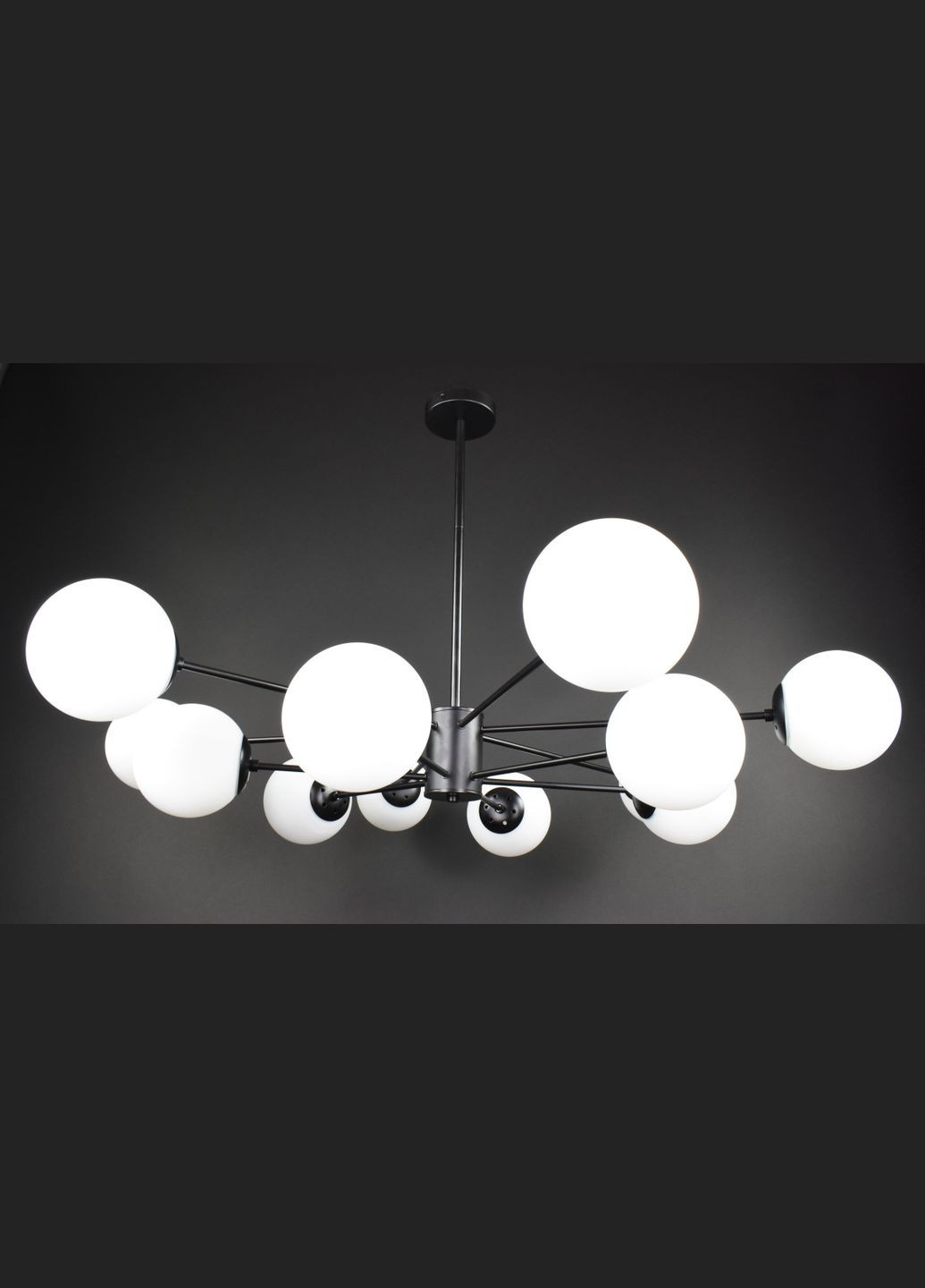 Люстра стельова на 12 лампочок 27762 Чорний 40-70х116х116 см. Sunnysky (364494570)