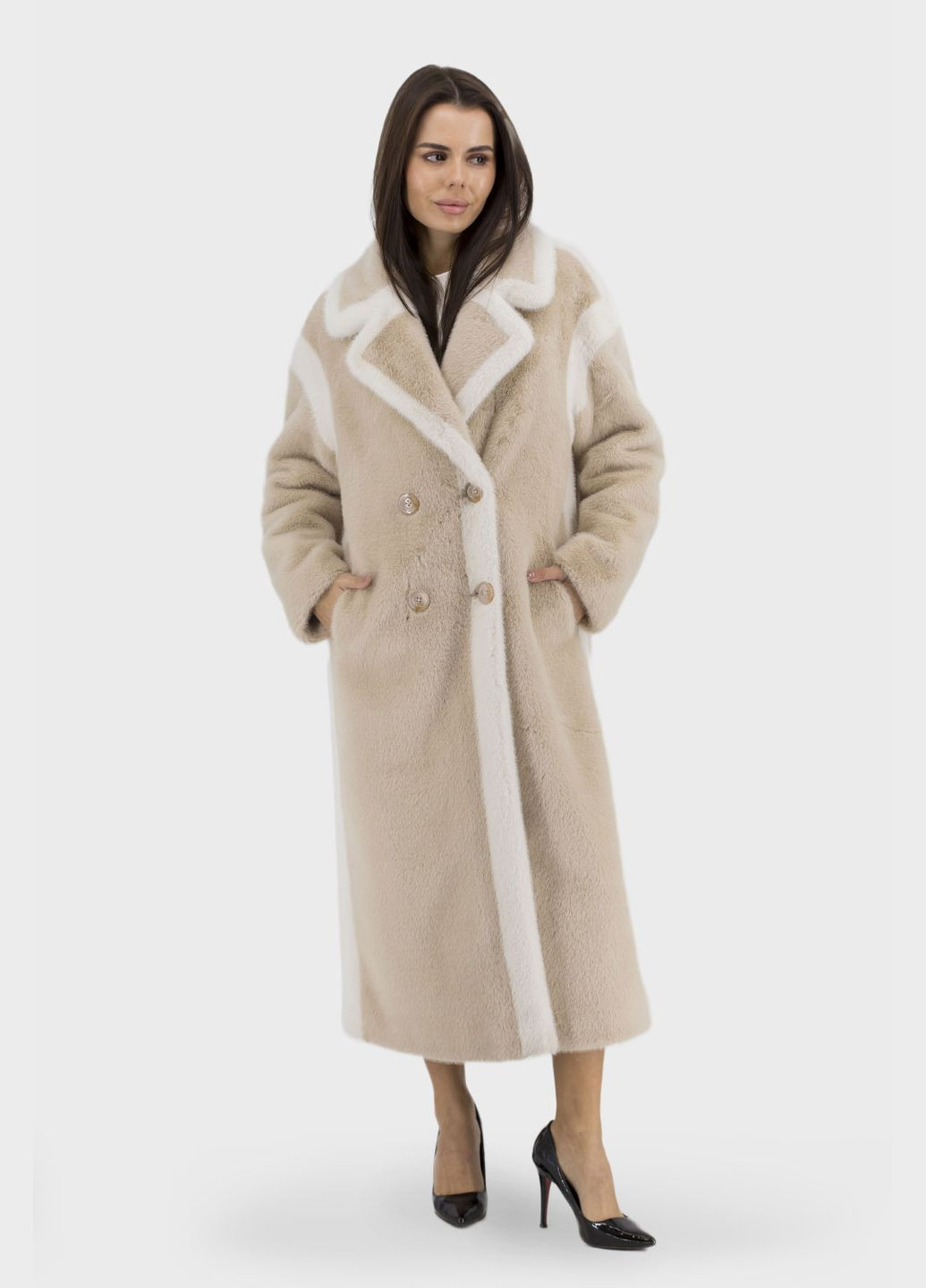 Женская экошуба Bella Bicchi (темнобежевый, ), 32443 No Brand (331785684)